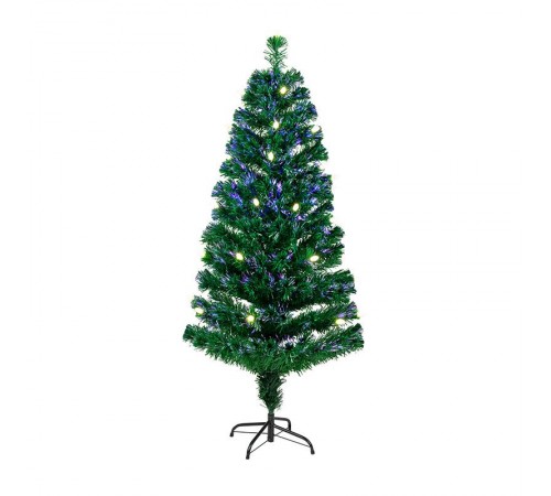 Новогодняя Ель с шишками 150 см фибро-оптика ТЕПЛЫЙ БЕЛЫЙ цвет  533-216  NEON-NIGHT