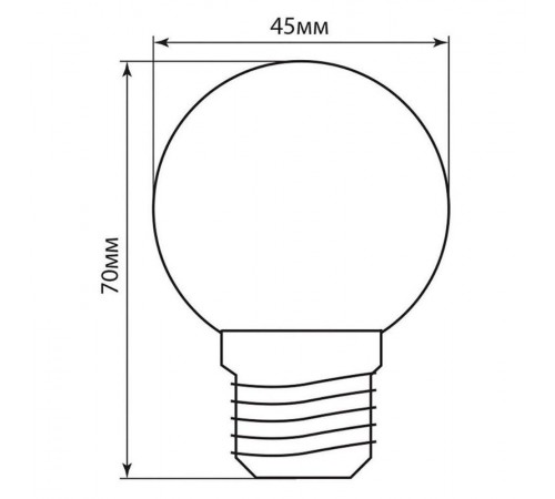 Лампа светодиодная для белт лайта LB-37 (1W) 230V E27 зеленый G45  25117  FERON