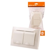 Розетка двойная 2П+З с защ. шт. и крышкой 16А 250В IP44 сл. кость "Таймыр"  SQ1814-0176  TDM