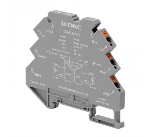 Преобразователь сигнала DSI, 6,2 мм 1 вход 0...10 В, 1 выход  0...10 В  DSI-S-A2112  DKC