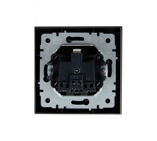 BRITE Розетка с заземлением со шторками 16А в сборе РСР14-1-0-БрС сталь  BR-R14-16-K46-F  IEK