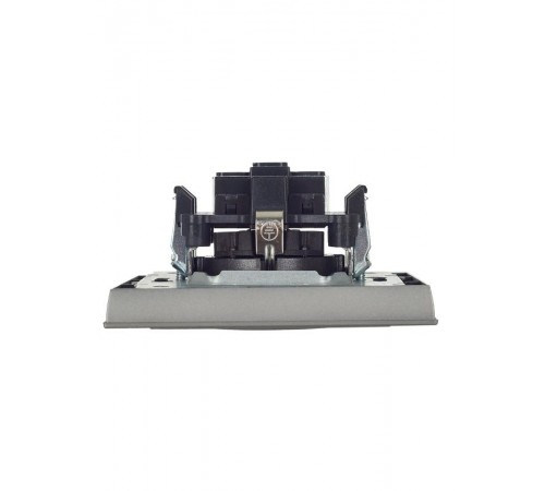 BRITE Розетка с заземлением со шторками 16А в сборе РСР14-1-0-БрС сталь  BR-R14-16-K46-F  IEK