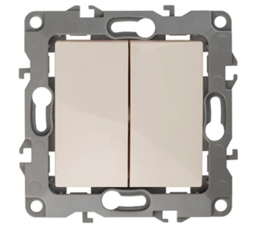 Выключатель двойной 12-1104-02  10АХ-250В,  слоновая кость  Б0014646  ЭРА