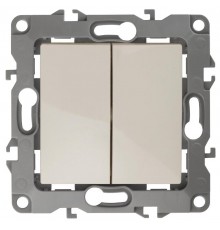 Выключатель двойной 12-1104-02  10АХ-250В,  слоновая кость  Б0014646  ЭРА