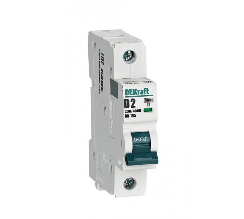 Выключатель автоматический  однополюсный ВА-105 2А D 10кА  13197DEK  DEKraft