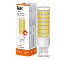 Лампа светодиодная CORN капсула 9Вт 230В 3000К керамика G9 IEK  LLE-CORN-9-230-30-G9  IEK
