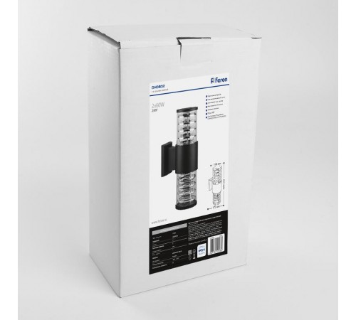 Светильник архитектурный настенный DH0802 230V без лампы 2*E27, 320*175*108 серый  06299  Feron