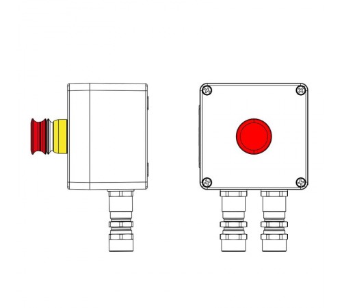 Взрывозащищенный пост управления из полиэстера CPE-P-03-(1xP3E(11))-2xKA2MHK(C)1Ex d e IIC Т5 Gb / Ex tb IIIC T95°C Db IP66/КЗ  2231.031.22.11D  DKC