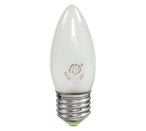 Лампа накаливания ЛОН свеча B35 40Вт 230В E27 матов 380Лм  4607177995083  ASD