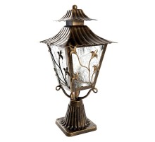 Светильник декоративный уличный PL634 60W 230V E27 224*224*480мм черное золото, на постамент  11644  Feron