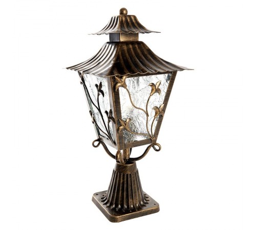 Светильник декоративный уличный PL634 60W 230V E27 224*224*480мм черное золото, на постамент  11644  Feron