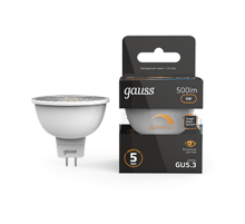 Лампа светодиодная LED 5Вт GU5.3-dim 220В 3000К MR16 диммируемая  101505105-D  Gauss