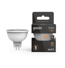 Лампа светодиодная LED 5Вт GU5.3-dim 220В 3000К MR16 диммируемая  101505105-D  Gauss