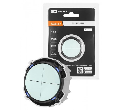 Выключатель 4-кл. 16А 250В проходной кнопочный механизм фисташковый, "Байкал"   SQ1819-0129  TDM