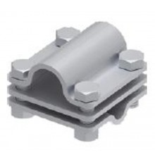 Соединитель крестообразный 55х55 стержень/пруток/полоса 4 болта D-20, гор. цинк, 391114  МС-114-ГЦ   Ostec