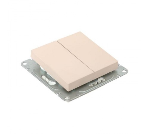 Механизм выключателя, двухклавишный, перекрёстный, кремовый Эпика  UP1-SWI-22 EKF