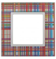 14-5101-00 Рамка на 1 пост, стекло, Эра Elegance, прозрачный+бел  Б0034469  ЭРА