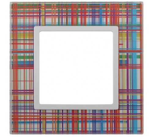 14-5101-00 Рамка на 1 пост, стекло, Эра Elegance, прозрачный+бел  Б0034469  ЭРА