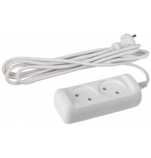 Удлинитель U-2-3m  ЭРА без зазeмл., 2х1мм2, 10А, ПВС, 2гн, 3м  Б0028360  ЭРА