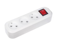 Колодка 3 гнезда с кнопкой без заземления  11-8705  REXANT