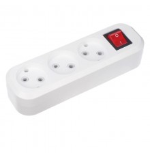 Колодка 3 гнезда с кнопкой без заземления  11-8705  REXANT