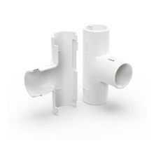 Тройник разборный белый d20 мм (5шт/400шт уп/кор)  PR13.02454  Промрукав