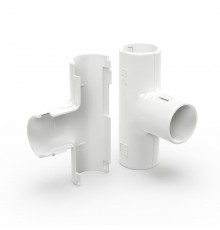 Тройник разборный белый d20 мм (5шт/400шт уп/кор)  PR13.02454  Промрукав