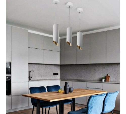 Светильник потолочный на подвесе MR16 35W 230V, белый, золото, D55*H130 ML1818  48040  FERON