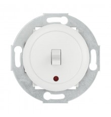 Переключатель 1-рычажковый, на 2 направления, c индикатором (схема 6L) 10 A, 250 B (белый) Vintage  880904-1  Ecoplast