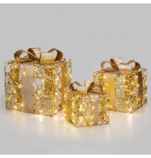 Светодиодные фигуры Подарки 15/20/25 см, цвет свечения теплый белый  503-325  NEON-NIGHT