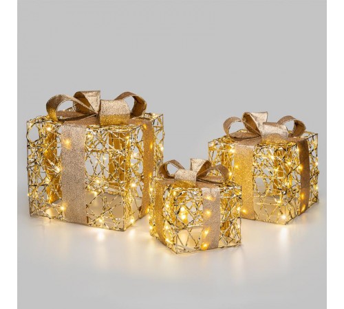 Светодиодные фигуры Подарки 15/20/25 см, цвет свечения теплый белый  503-325  NEON-NIGHT