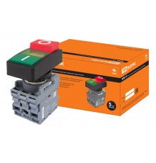 Кнопка двойная MPD13-11G (зеленая/красная-выступающая) (LED) d22мм/24В (I/O)  линза зеленая  SQ0747-0040  TDM