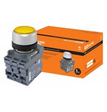 Кнопка MP1-21Y(LED) в сборе d22мм/220В 1з+1р желтая  SQ0747-0015  TDM