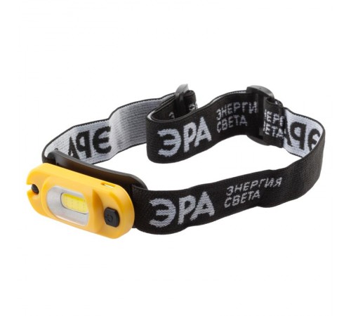Фонарь налобный светодиодный  Рабочий GA-801 аккумуляторный мощный яркий 4 режима желто-черный  Б0061089  ЭРА