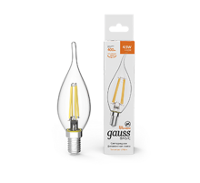 Лампа светодиодная Basic Filament Свеча на ветру 4,5W 400lm 2700К Е14 LED 1/10/50  1041115  Gauss