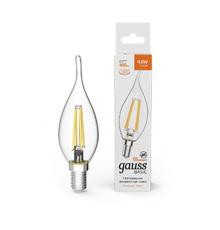 Лампа светодиодная Basic Filament Свеча на ветру 4,5W 400lm 2700К Е14 LED 1/10/50  1041115  Gauss