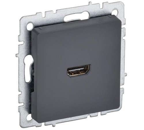 BRITE Розетка HDMI РHDMI-0-БрГ графит   BR-H10-K53  IEK