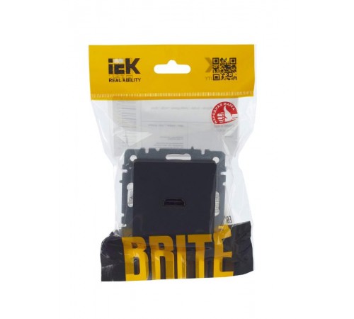 BRITE Розетка HDMI РHDMI-0-БрГ графит   BR-H10-K53  IEK