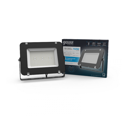 Прожектор светодиодный Qplus 150W 18000lm 6500K 175-265V IP65 графитовый LED 1/4  690511150  Gauss