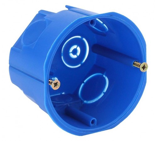 Коробка установочная КУТ 68х45мм для твердых стен саморез. синяя IP20 KUT-68-45-blue  Б0037429  ЭРА