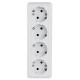 Рим Розетка 4-местная 16А с заземлением белая EKF  ENR16-328-10  EKF