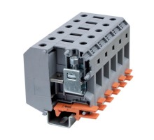 Клемма проходная, винтовой зажим, 2 точки подключения,  240 кв.мм, серая  KRUH-240  DKC