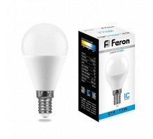 Лампа светодиодная LB-750 (11W) 230V E14 6400K G45  25948  FERON