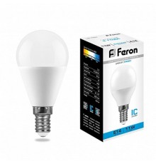 Лампа светодиодная LB-750 (11W) 230V E14 6400K G45  25948  FERON
