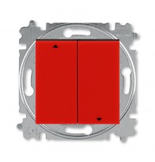 ABB Levit Красный / дымчатый чёрный Выключатель жалюзи 2-кл. без фиксации клавиш  3559H-A88445 65W  2CHH598845A6065  ABB