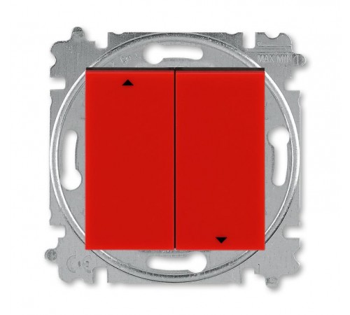 ABB Levit Красный / дымчатый чёрный Выключатель жалюзи 2-кл. без фиксации клавиш  3559H-A88445 65W  2CHH598845A6065  ABB