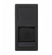 Simon Connect Адаптер универсальный узкий на 1 RJ45 коннектор, 1/2 К45, с защит.шторк., графит  KA76-14  Simon