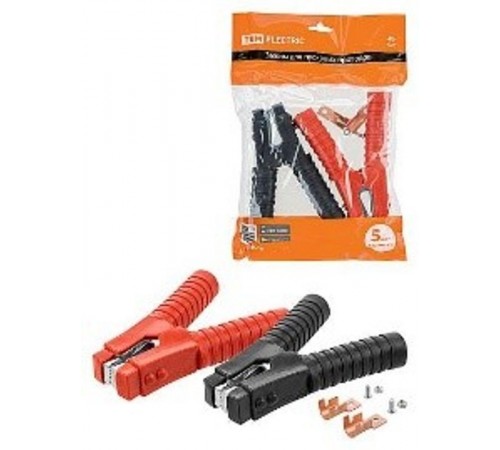 Зажим "крокодил" для пусковых проводов 500 А в изоляции (1 красный + 1 черный)   SQ0541-0501  TDM