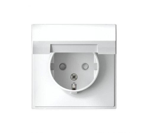 ArtGallery Белый Розетка с заземлением, со шторками, с крышкой, 16А, IP20, механизм  GAL000146  SE