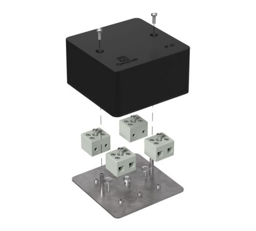 Коробка огнестойкая для кабель-канала 40-0460-FR6.0-8 Е15-Е120 RAL9005 85х85х45 (44 шт/кор) черная  40-0460-9005-FR6.0-8  Промрукав